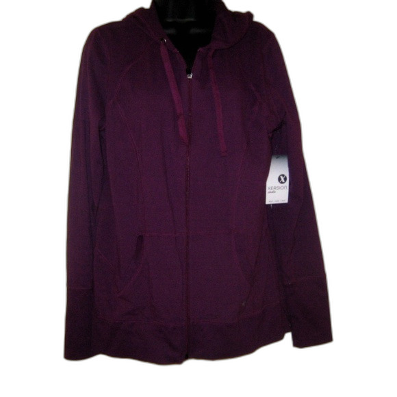 Xersion Medium French Grape Hooded Sweatshirt NWT - Picture 1 of 4